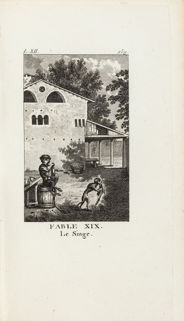 Fables... Paris, an IV. 6 vol. in-18. Reliure de Meslant. Edition illustrée d'un frontispice et de 274 pl.