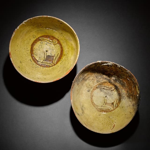 Byzantine, 12th/ 13th century | Two bowls with hares