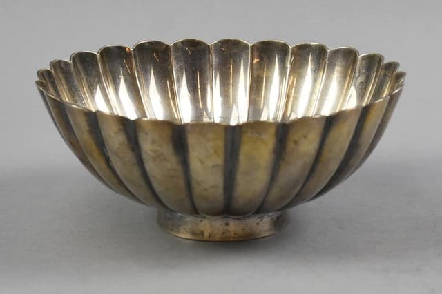 c1900 Meiji Period Japanese Silver Bowl