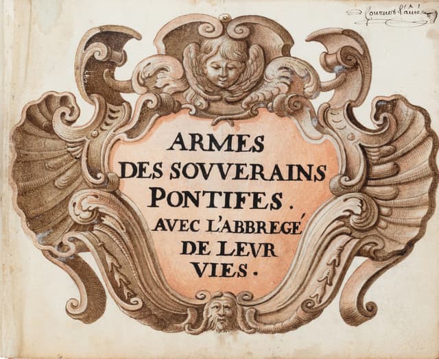 Armes des souverains pontifes et souverains d'Europe. In-8. Bel armorial manuscrit.