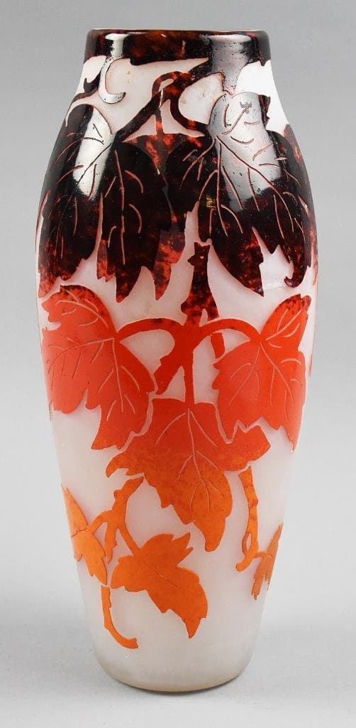c1920 Verrerie d'Art Degue Ivy Cameo French Glass